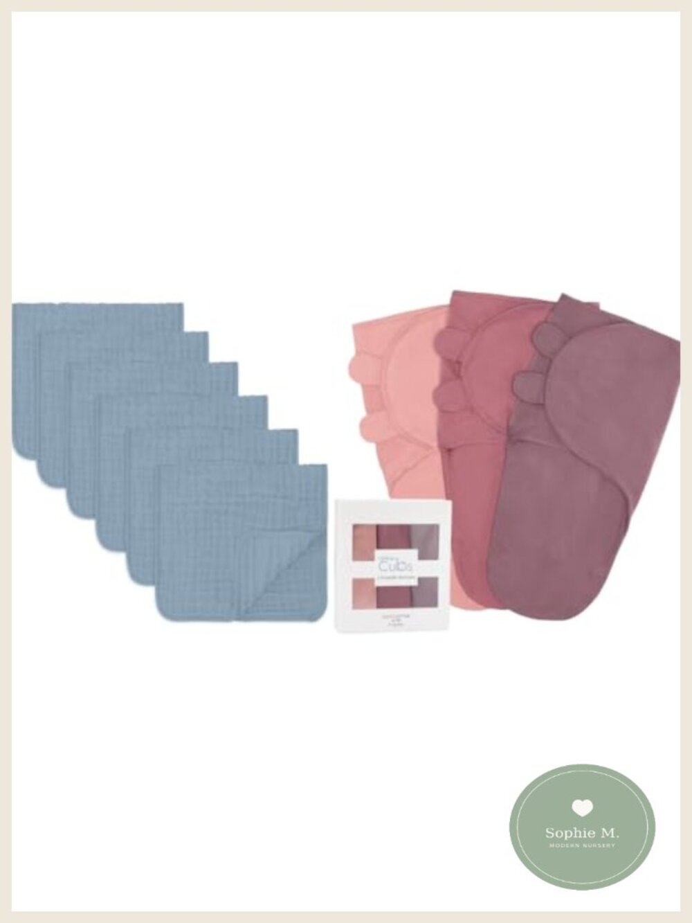 Muslin Burp Cloths Large 100% Cotton 6 Layer Absorbent Baby Shower Gift 3 Pack